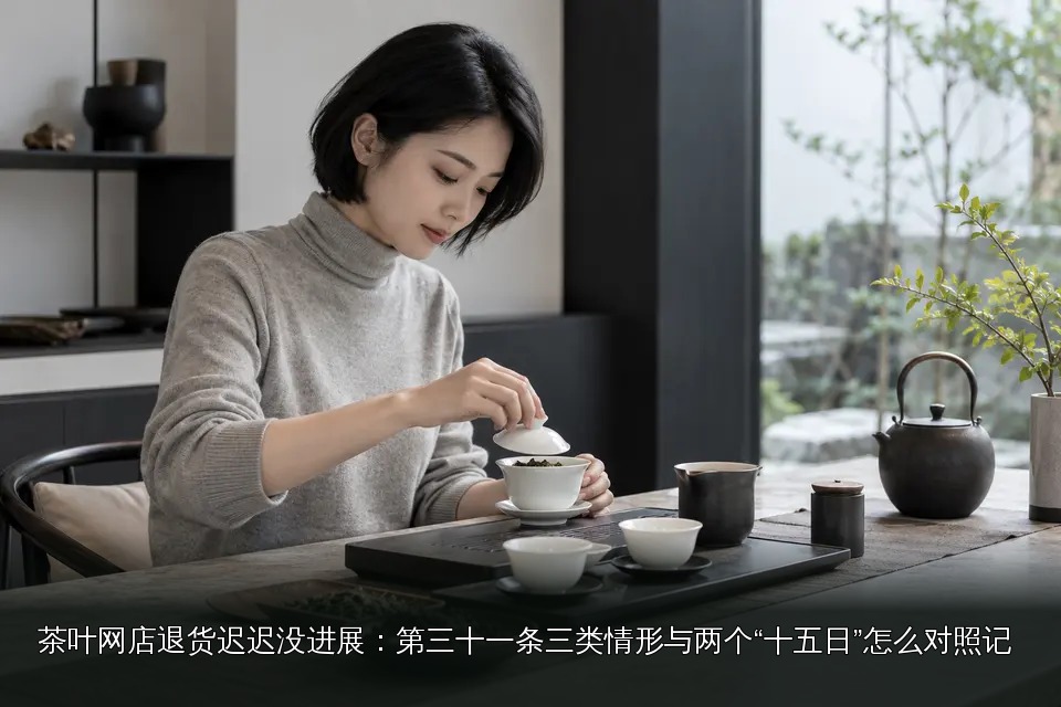 年轻女性品茶主题图｜现代黑白茶空间